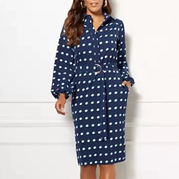 eva mendes green polka dot dress Eva Mendes Fall Collection for New York & Company J's Everyday Fashion